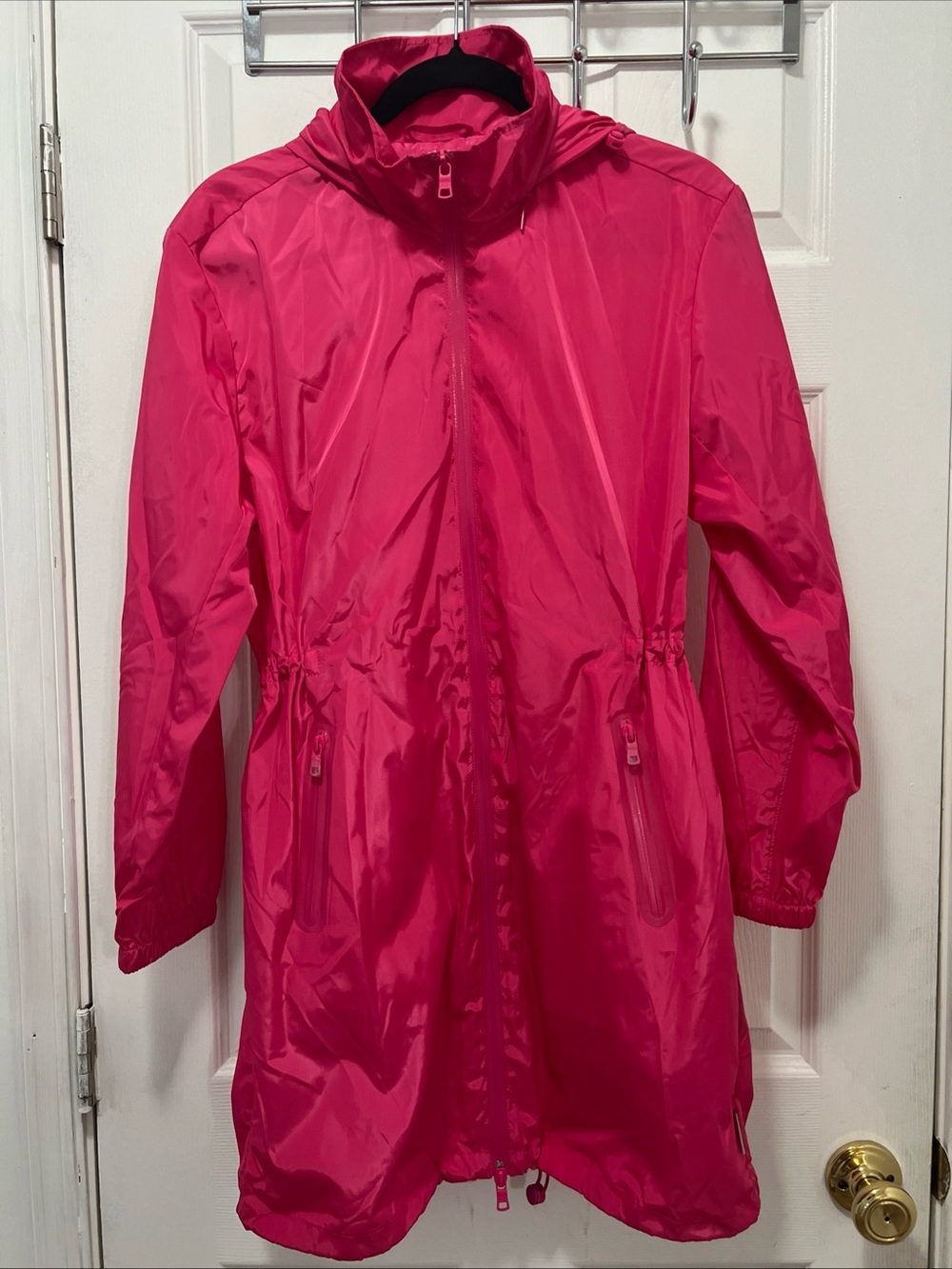 Armani Exchange A/X  Womens LIGHTWEIGHT HOODED NYLON Zip-up Rain/Wind Jacket